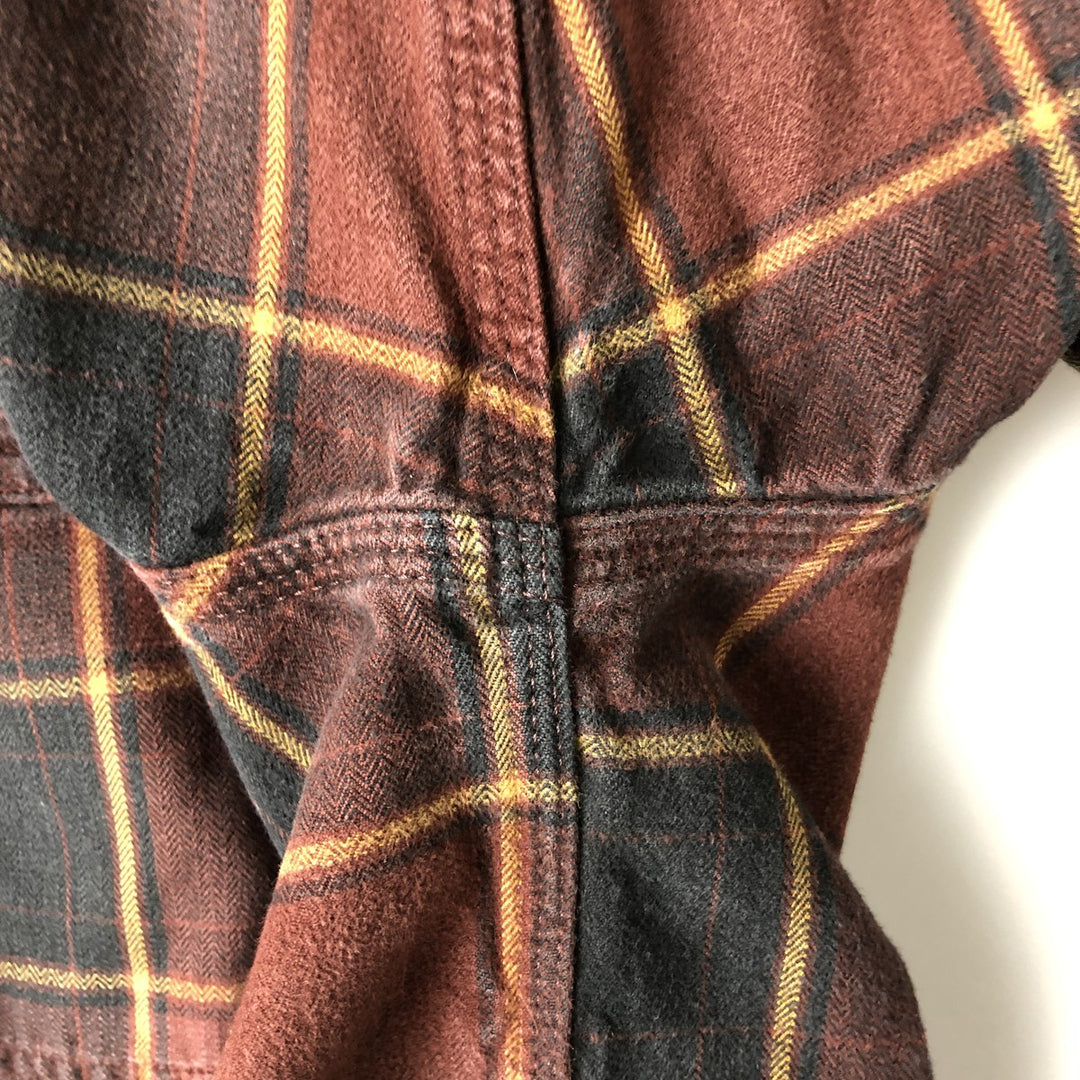 Carhartt ORIGINAL FIT long sleeve flannel check shirt, men's size L cotton red type Vintage Second Hand