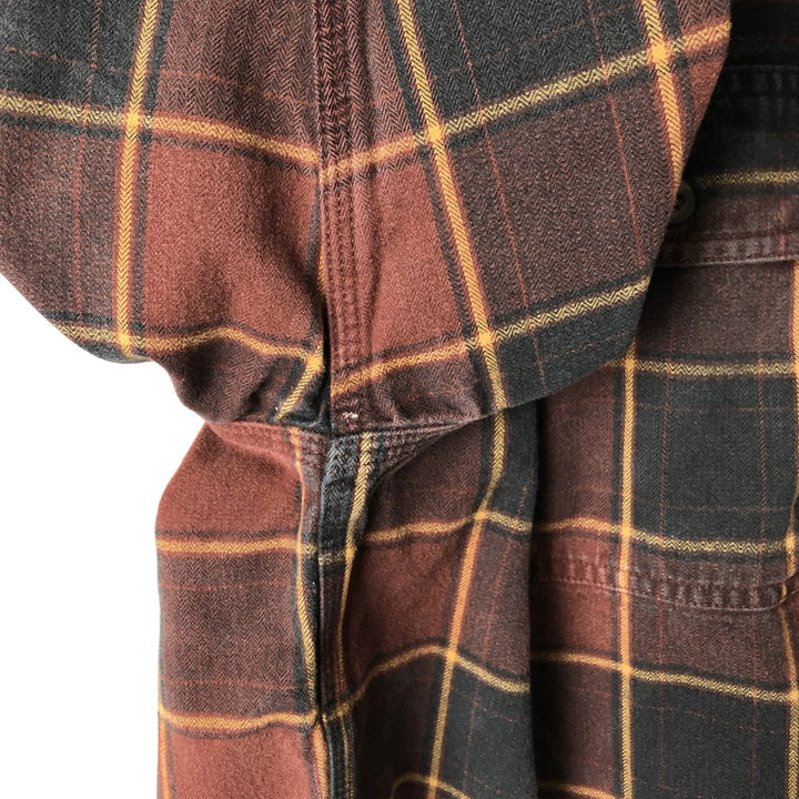 Carhartt ORIGINAL FIT long sleeve flannel check shirt, men's size L cotton red type Vintage Second Hand