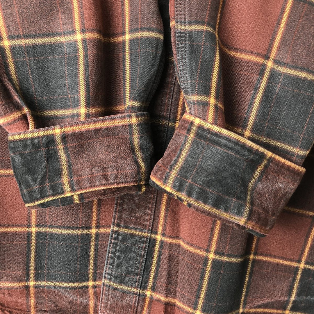 Carhartt ORIGINAL FIT long sleeve flannel check shirt, men's size L cotton red type Vintage Second Hand