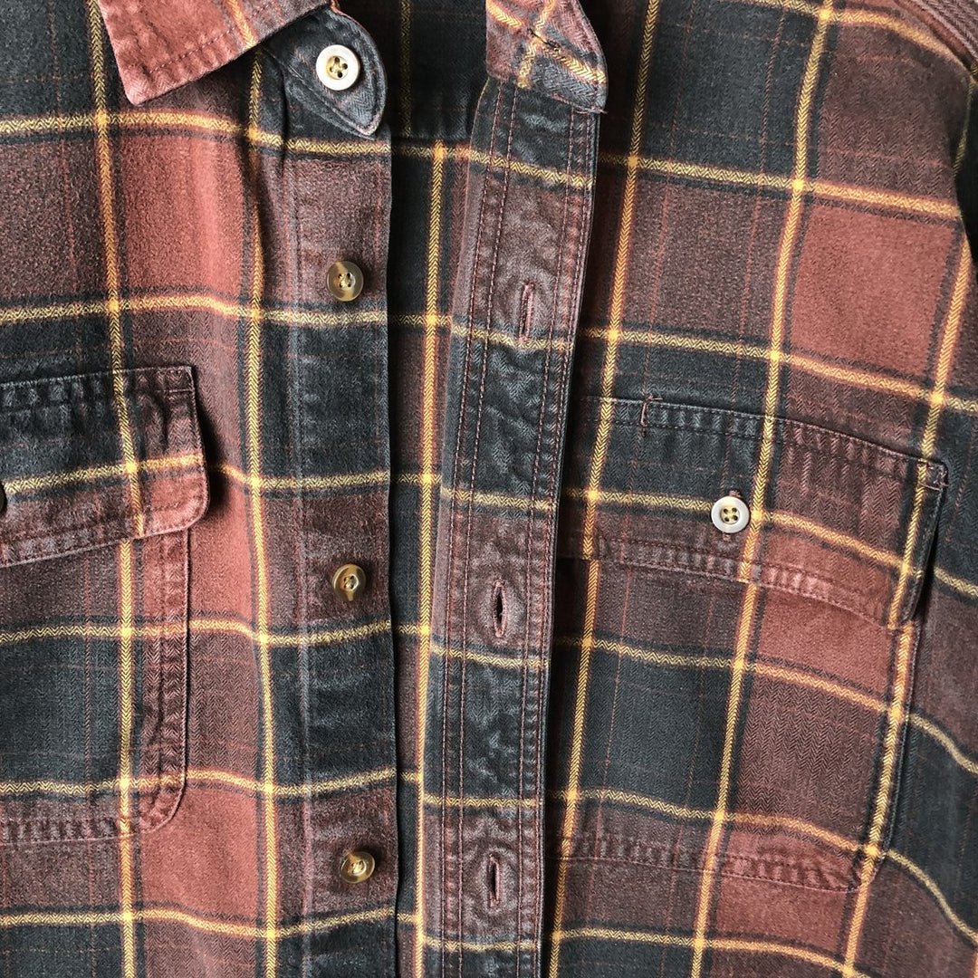 Carhartt ORIGINAL FIT long sleeve flannel check shirt, men's size L cotton red type Vintage Second Hand