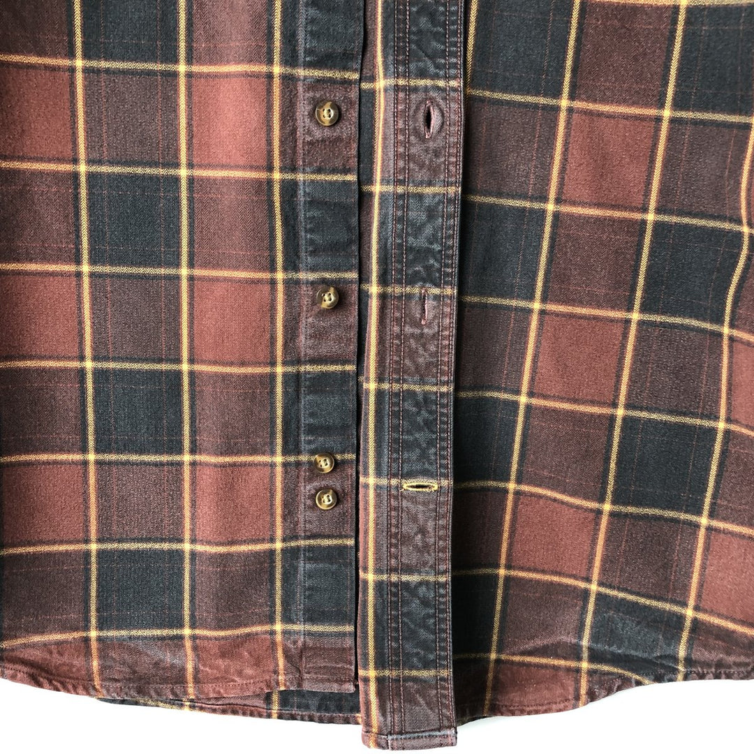 Carhartt ORIGINAL FIT long sleeve flannel check shirt, men's size L cotton red type Vintage Second Hand