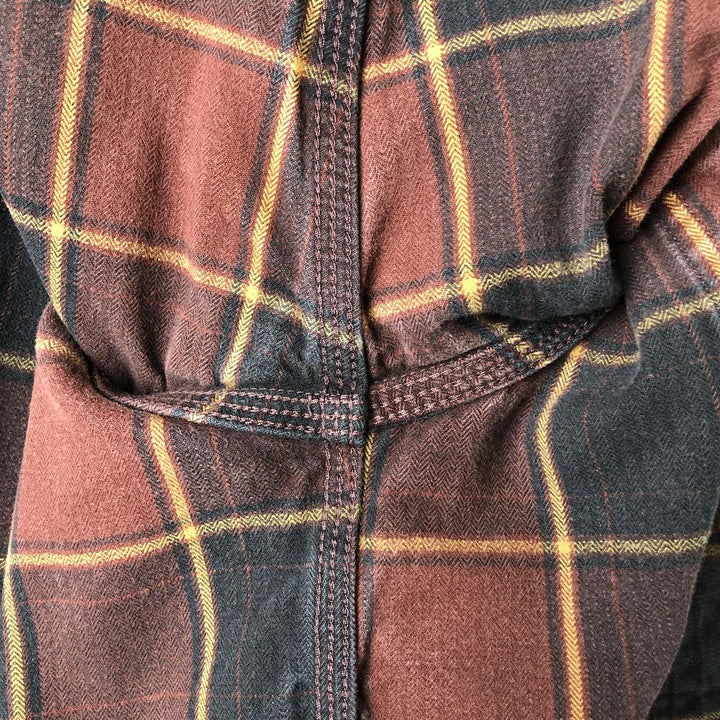 Carhartt ORIGINAL FIT long sleeve flannel check shirt, men's size L cotton red type Vintage Second Hand