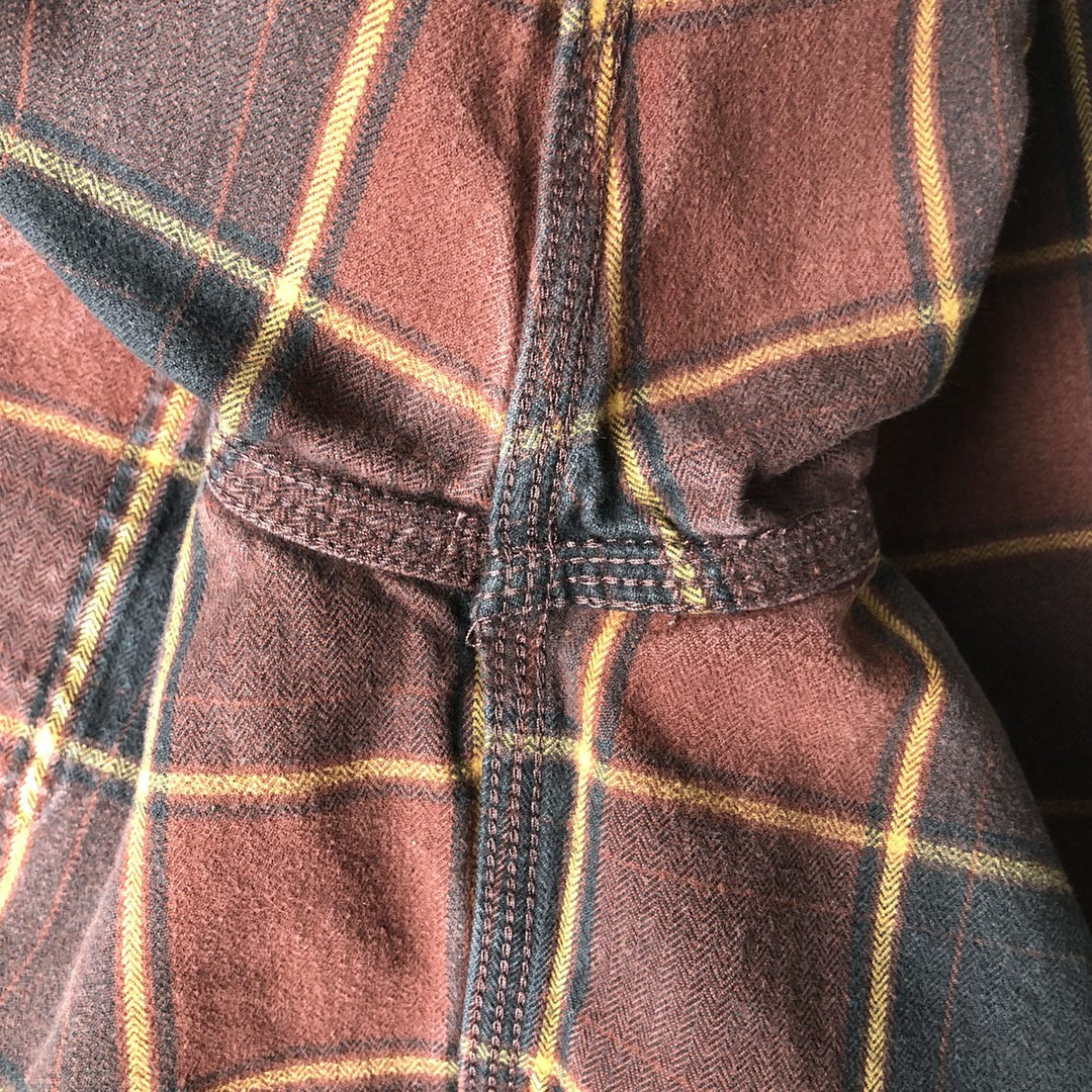Carhartt ORIGINAL FIT long sleeve flannel check shirt, men's size L cotton red type Vintage Second Hand