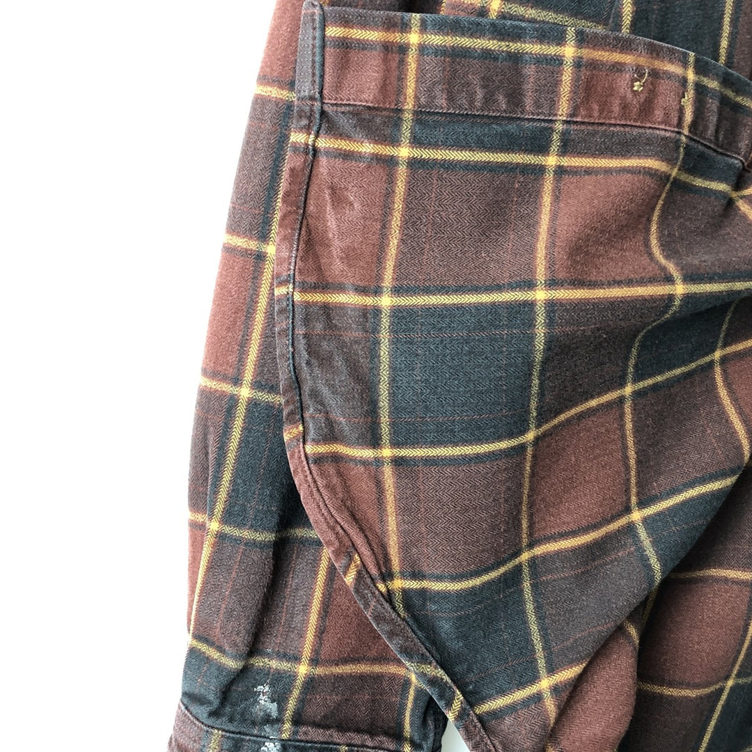 Carhartt ORIGINAL FIT long sleeve flannel check shirt, men's size L cotton red type Vintage Second Hand