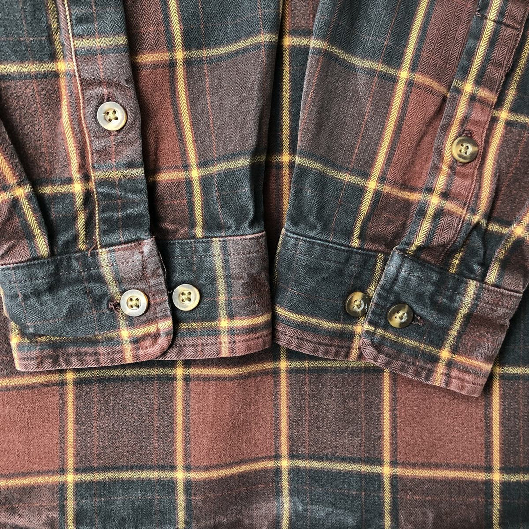 Carhartt ORIGINAL FIT long sleeve flannel check shirt, men's size L cotton red type Vintage Second Hand