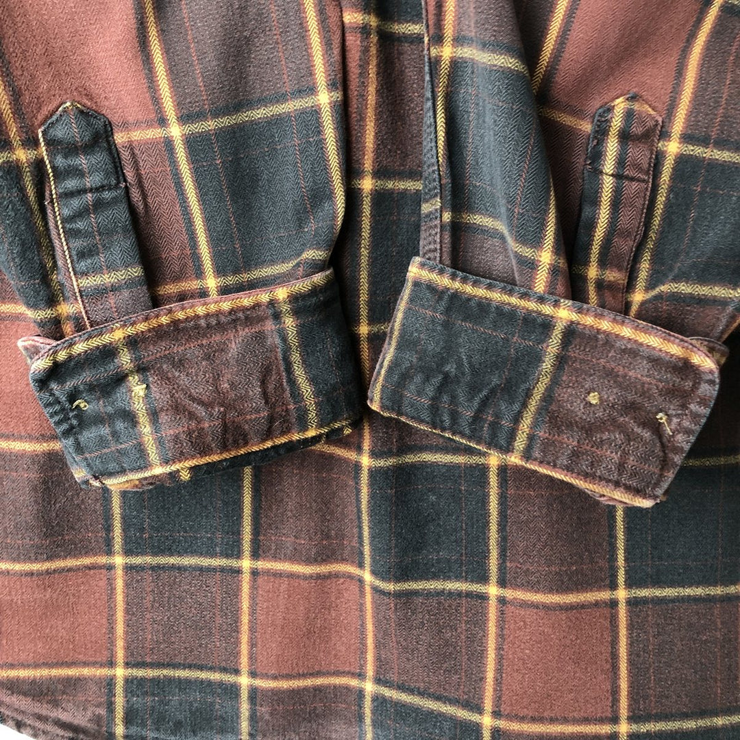 Carhartt ORIGINAL FIT long sleeve flannel check shirt, men's size L cotton red type Vintage Second Hand