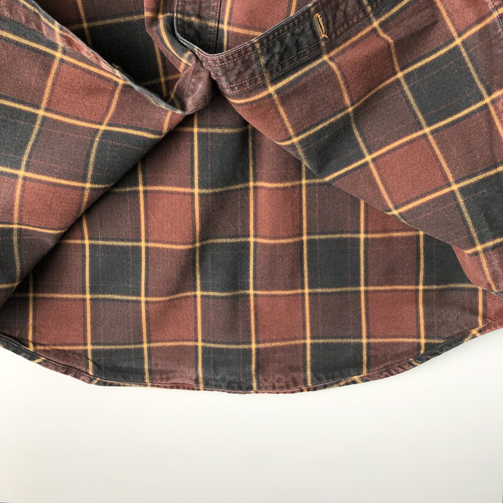 Carhartt ORIGINAL FIT long sleeve flannel check shirt, men's size L cotton red type Vintage Second Hand