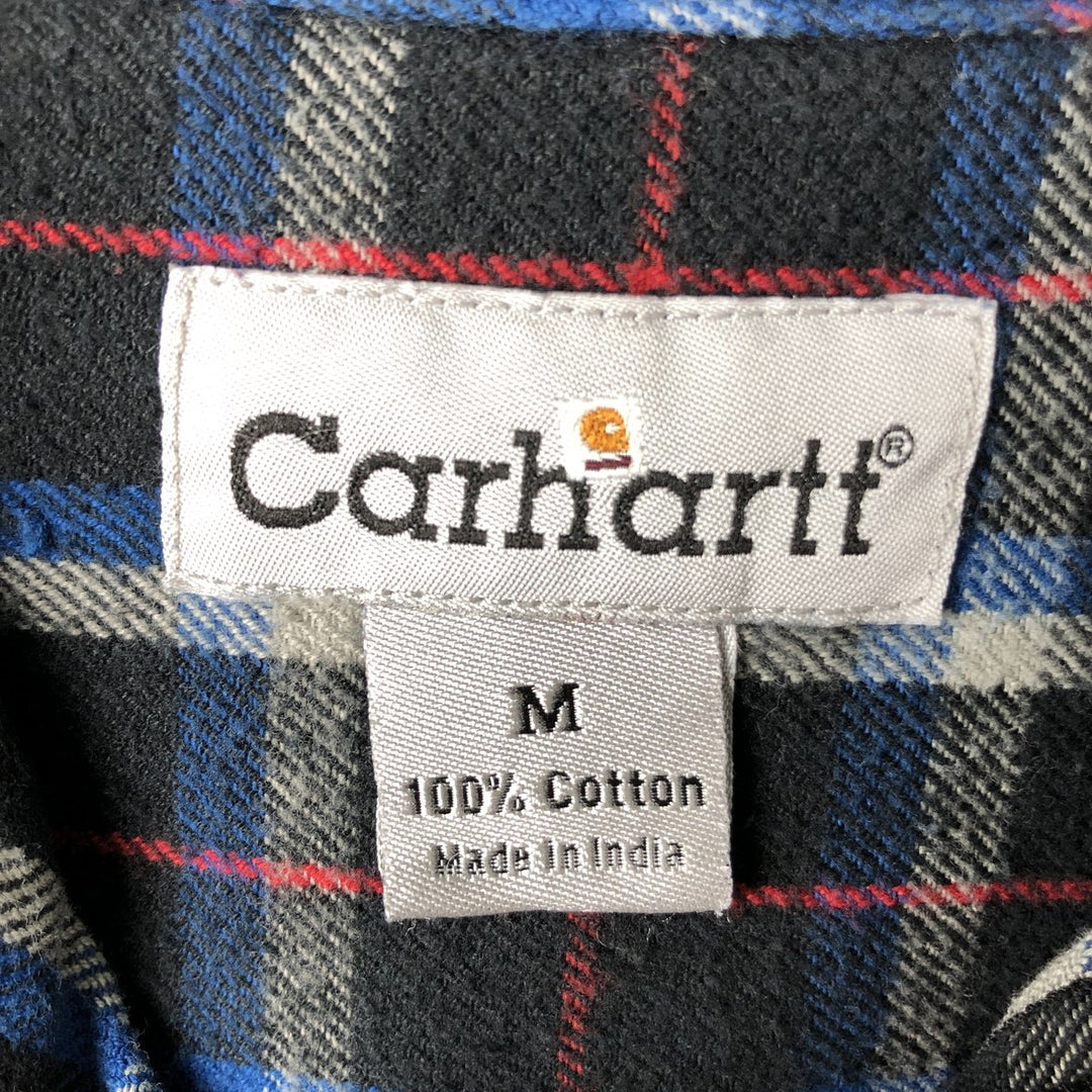 Carhartt Long Sleeve Flannel Check Shirt, Men's Size M cotton black type Vintage Second Hand