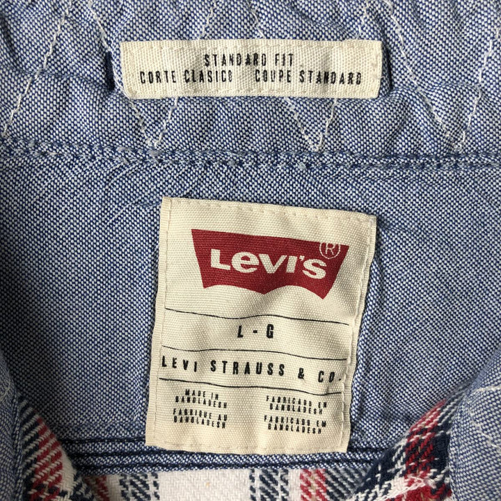 Levi's Standard Fit Long Sleeve Flannel Check Shirt, Men's Size L cotton red type Vintage Second Hand
