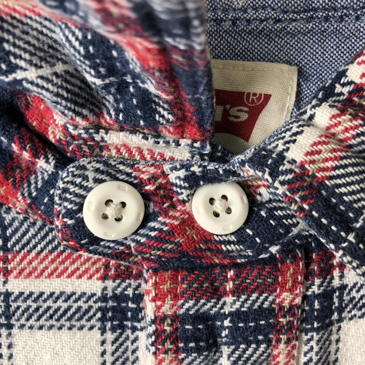 Levi's Standard Fit Long Sleeve Flannel Check Shirt, Men's Size L cotton red type Vintage Second Hand