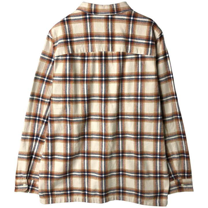 2000'S GAP Long Sleeve Flannel Check Box Shirt, Men's Size L cotton Beige type Vintage Second Hand