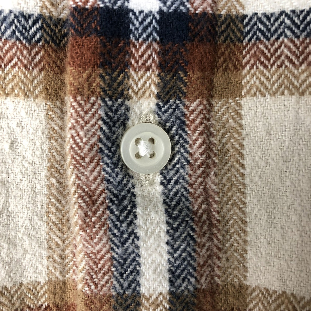 2000'S GAP Long Sleeve Flannel Check Box Shirt, Men's Size L cotton Beige type Vintage Second Hand