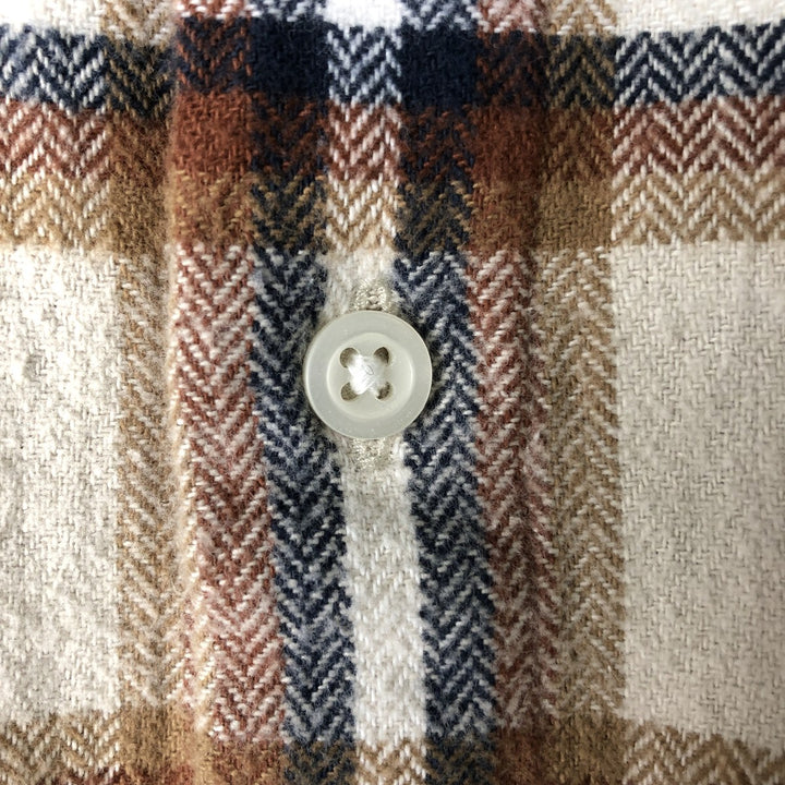 2000'S GAP Long Sleeve Flannel Check Box Shirt, Men's Size L cotton Beige type Vintage Second Hand