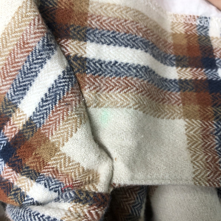 2000'S GAP Long Sleeve Flannel Check Box Shirt, Men's Size L cotton Beige type Vintage Second Hand