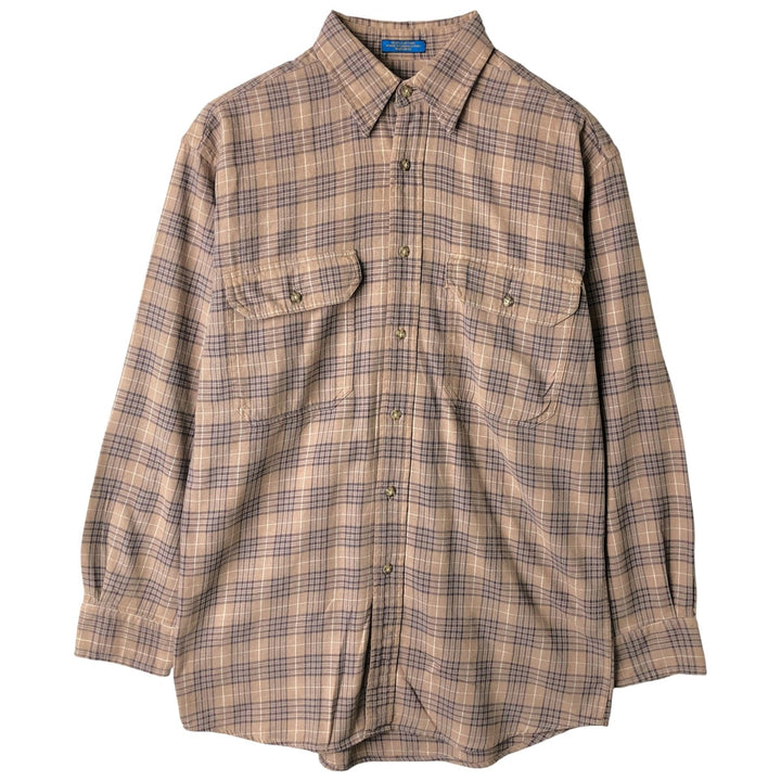 2000'S Pendleton Lightflannel Check Shirt, Men's Size Small cotton Beige type Vintage Second Hand