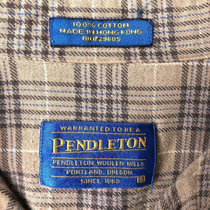 2000'S Pendleton Lightflannel Check Shirt, Men's Size Small cotton Beige type Vintage Second Hand