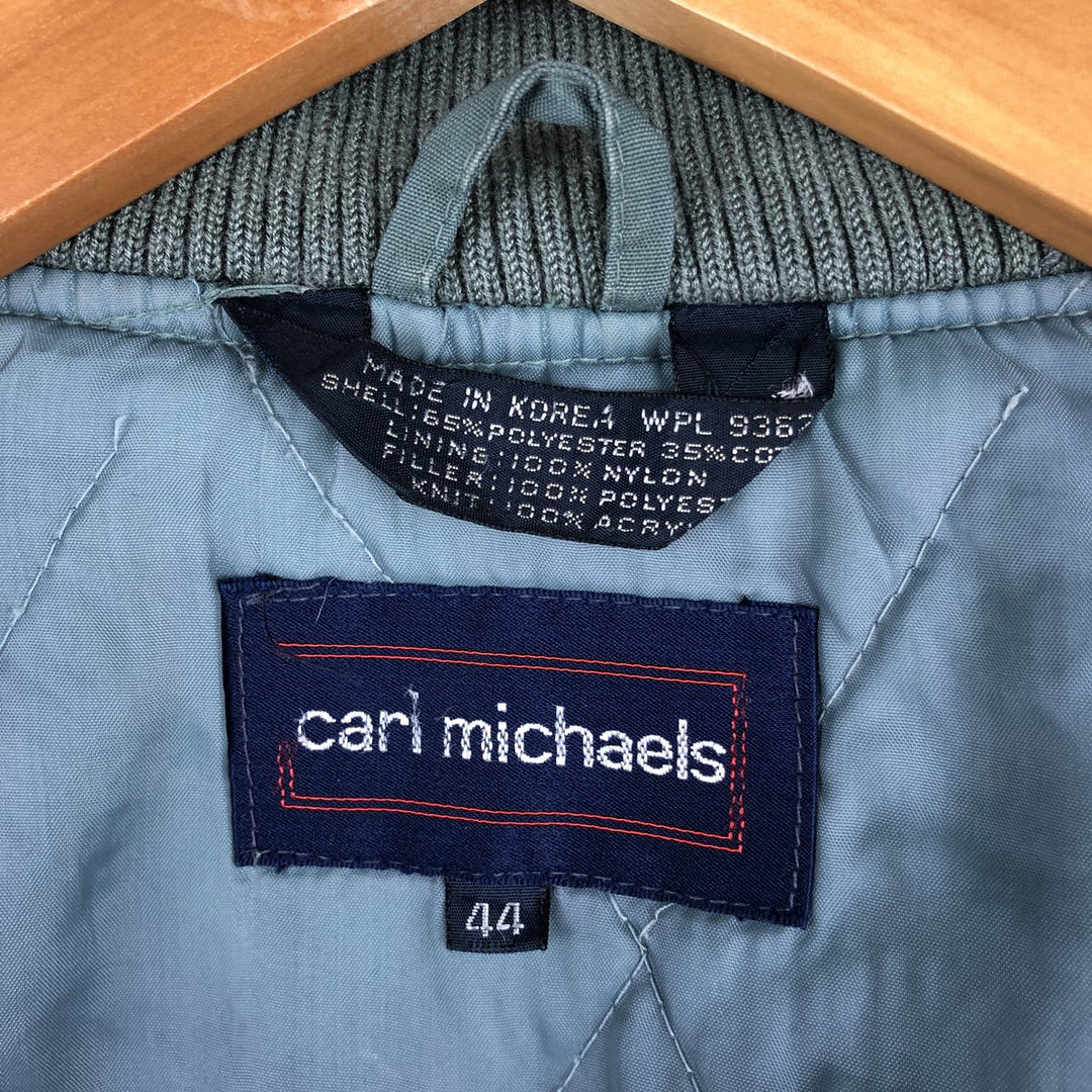 Carl Michaels padded derby jacket with cup shoulders, men's size XL polyester Khaki type Vintage Second Hand