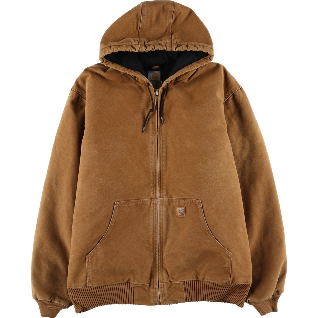 Carhartt Padded Active Jacket, Duck Full Zip Hoodie, Men's XL cotton brown type Vintage Second Hand