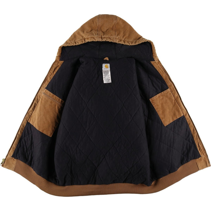 Carhartt Padded Active Jacket, Duck Full Zip Hoodie, Men's XL cotton brown type Vintage Second Hand