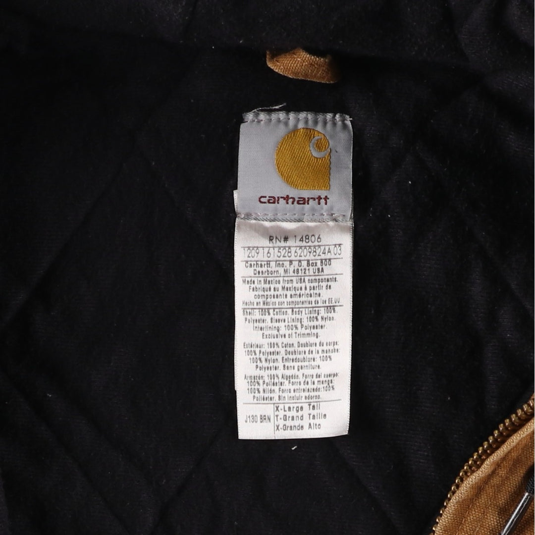 Carhartt Padded Active Jacket, Duck Full Zip Hoodie, Men's XL cotton brown type Vintage Second Hand