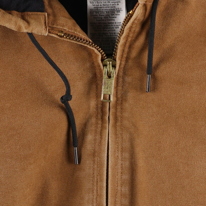 Carhartt Padded Active Jacket, Duck Full Zip Hoodie, Men's XL cotton brown type Vintage Second Hand