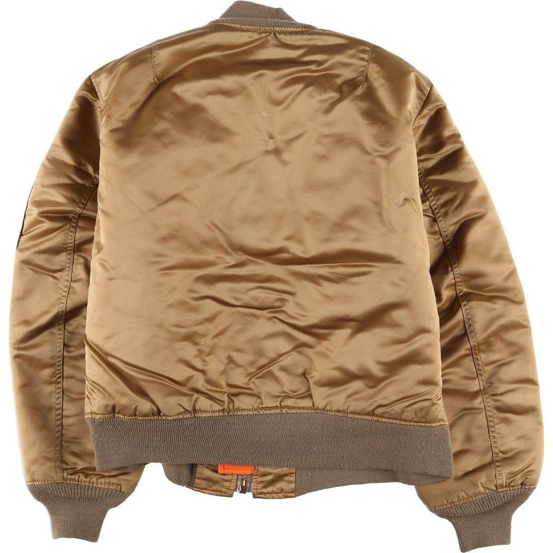 Civilian MA-1 style padded military flight jacket, made in the USA, men's size M Nylon Gold type Vintage Second Hand
