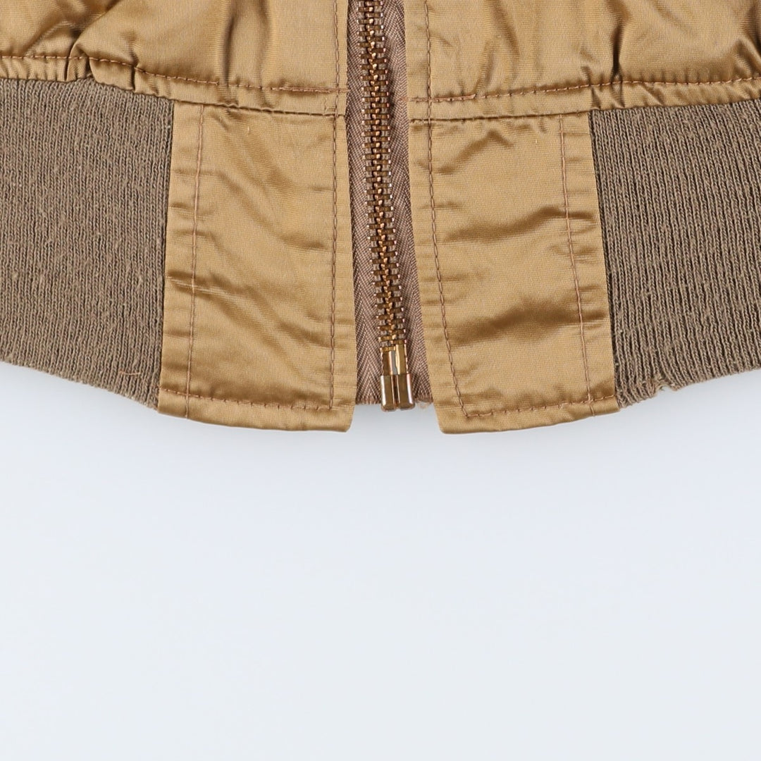Civilian MA-1 style padded military flight jacket, made in the USA, men's size M Nylon Gold type Vintage Second Hand
