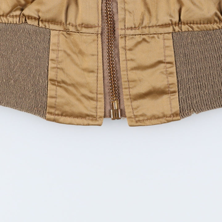 Civilian MA-1 style padded military flight jacket, made in the USA, men's size M Nylon Gold type Vintage Second Hand