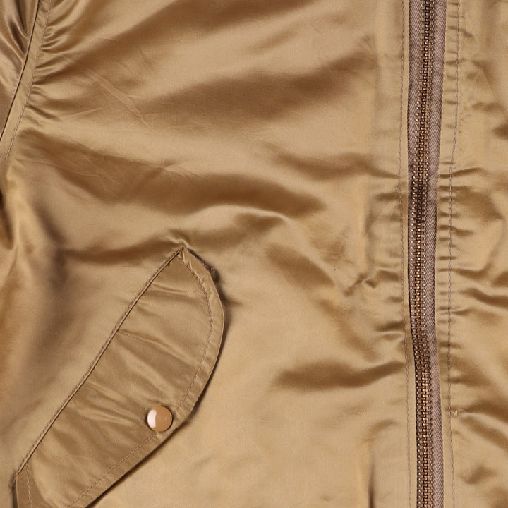 Civilian MA-1 style padded military flight jacket, made in the USA, men's size M Nylon Gold type Vintage Second Hand
