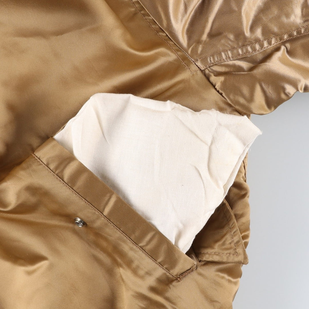 Civilian MA-1 style padded military flight jacket, made in the USA, men's size M Nylon Gold type Vintage Second Hand