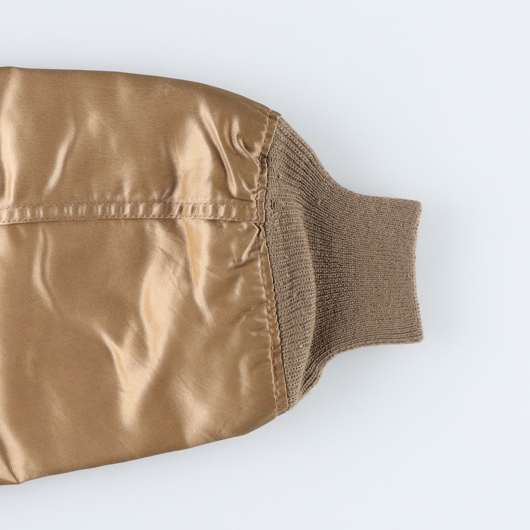 Civilian MA-1 style padded military flight jacket, made in the USA, men's size M Nylon Gold type Vintage Second Hand