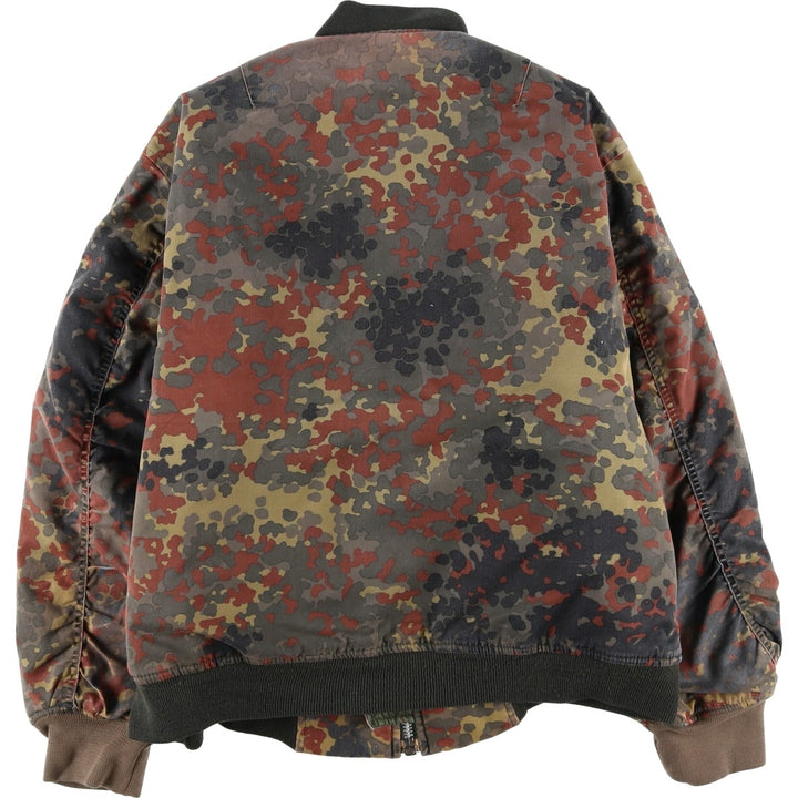Civilian MA-1 Camouflage Pattern Padded Military Flight Jacket, Men's Size L polyester Khaki type Vintage Second Hand