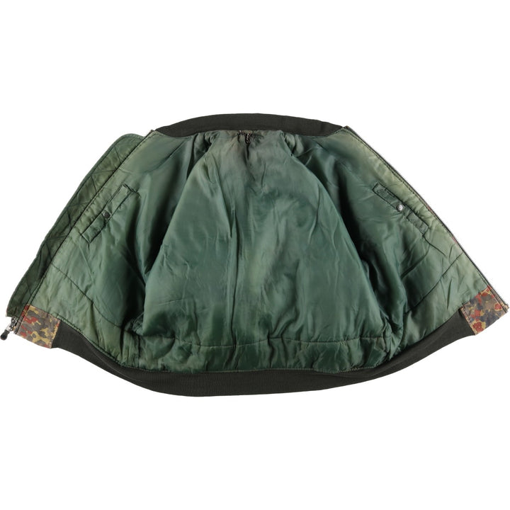 Civilian MA-1 Camouflage Pattern Padded Military Flight Jacket, Men's Size L polyester Khaki type Vintage Second Hand