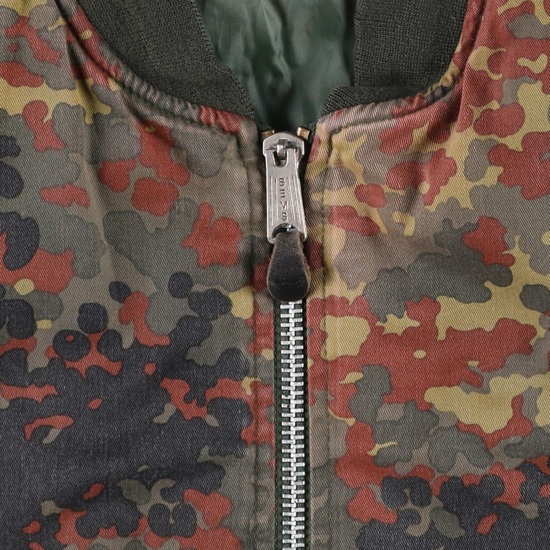 Civilian MA-1 Camouflage Pattern Padded Military Flight Jacket, Men's Size L polyester Khaki type Vintage Second Hand