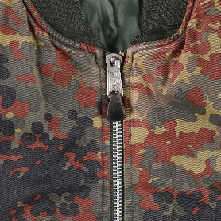 Civilian MA-1 Camouflage Pattern Padded Military Flight Jacket, Men's Size L polyester Khaki type Vintage Second Hand