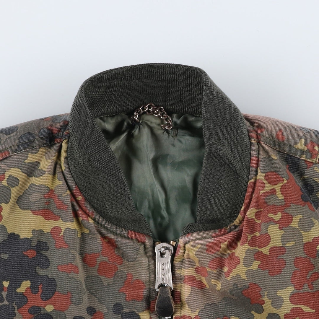 Civilian MA-1 Camouflage Pattern Padded Military Flight Jacket, Men's Size L polyester Khaki type Vintage Second Hand