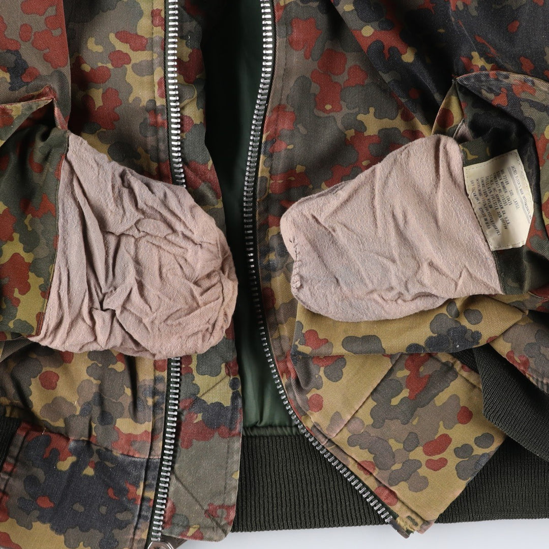 Civilian MA-1 Camouflage Pattern Padded Military Flight Jacket, Men's Size L polyester Khaki type Vintage Second Hand
