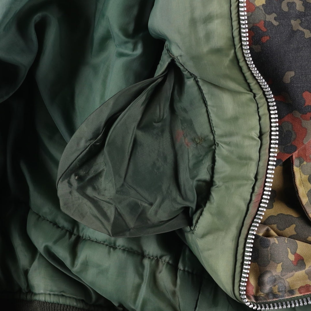 Civilian MA-1 Camouflage Pattern Padded Military Flight Jacket, Men's Size L polyester Khaki type Vintage Second Hand