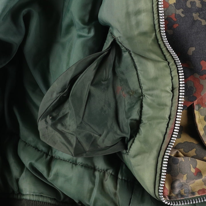 Civilian MA-1 Camouflage Pattern Padded Military Flight Jacket, Men's Size L polyester Khaki type Vintage Second Hand