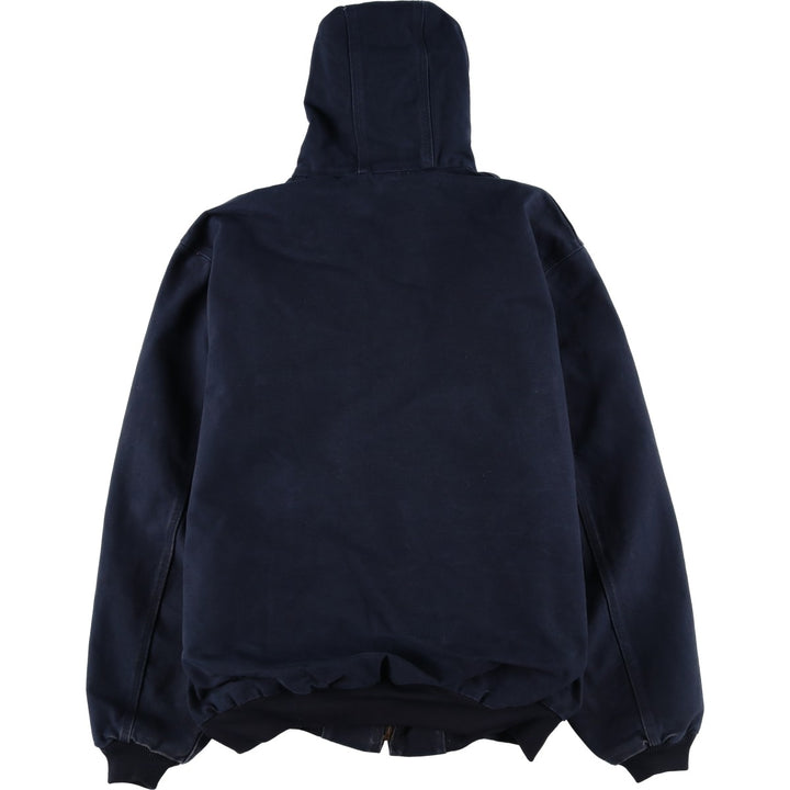 Carhartt Active Jacket Duck Full Zip Hoodie Men's XL cotton navy blue type Vintage Second Hand