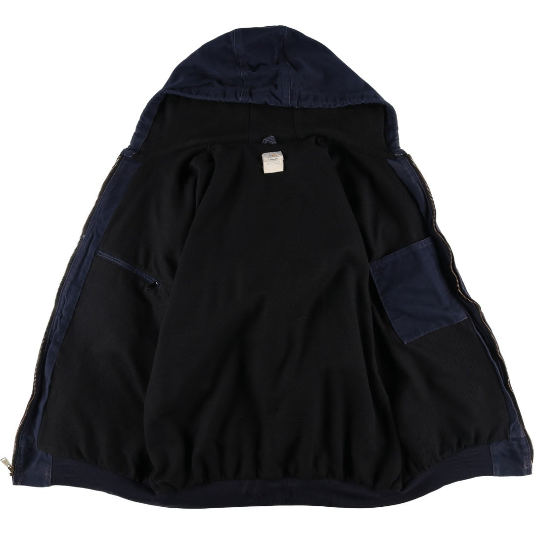 Carhartt Active Jacket Duck Full Zip Hoodie Men's XL cotton navy blue type Vintage Second Hand