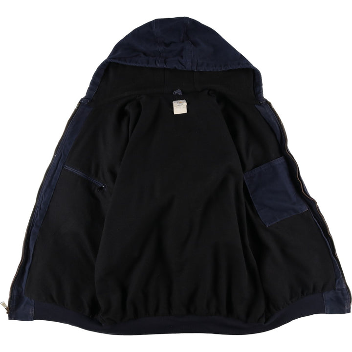 Carhartt Active Jacket Duck Full Zip Hoodie Men's XL cotton navy blue type Vintage Second Hand
