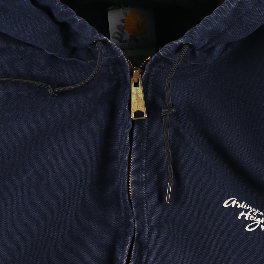 Carhartt Active Jacket Duck Full Zip Hoodie Men's XL cotton navy blue type Vintage Second Hand