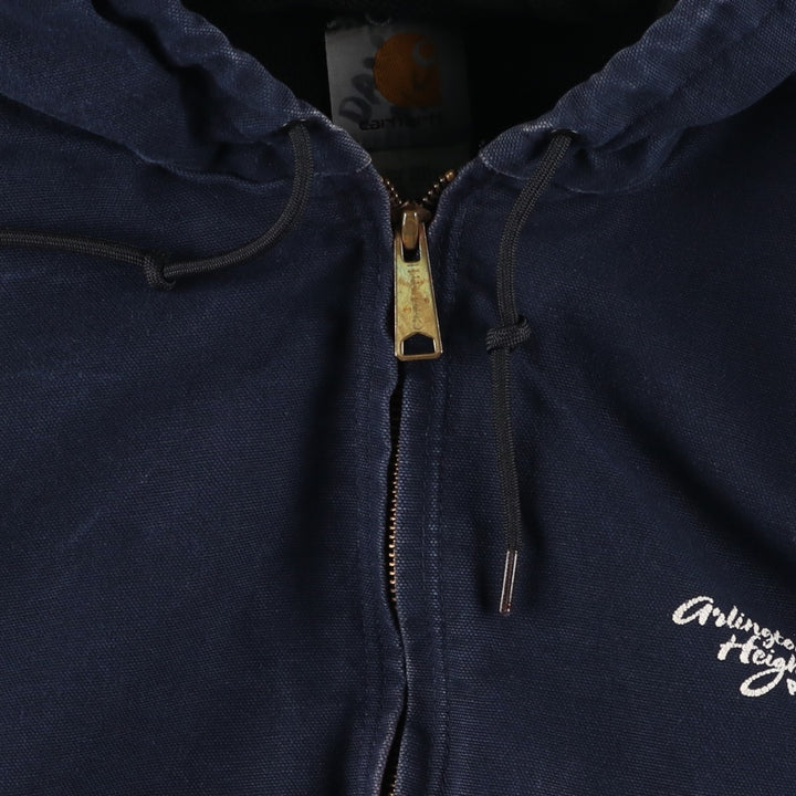 Carhartt Active Jacket Duck Full Zip Hoodie Men's XL cotton navy blue type Vintage Second Hand
