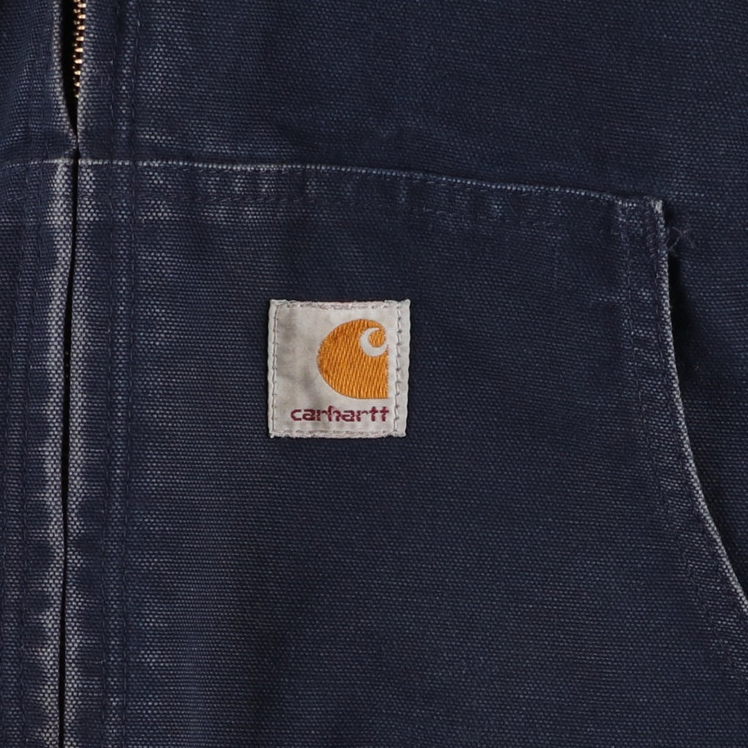 Carhartt Active Jacket Duck Full Zip Hoodie Men's XL cotton navy blue type Vintage Second Hand