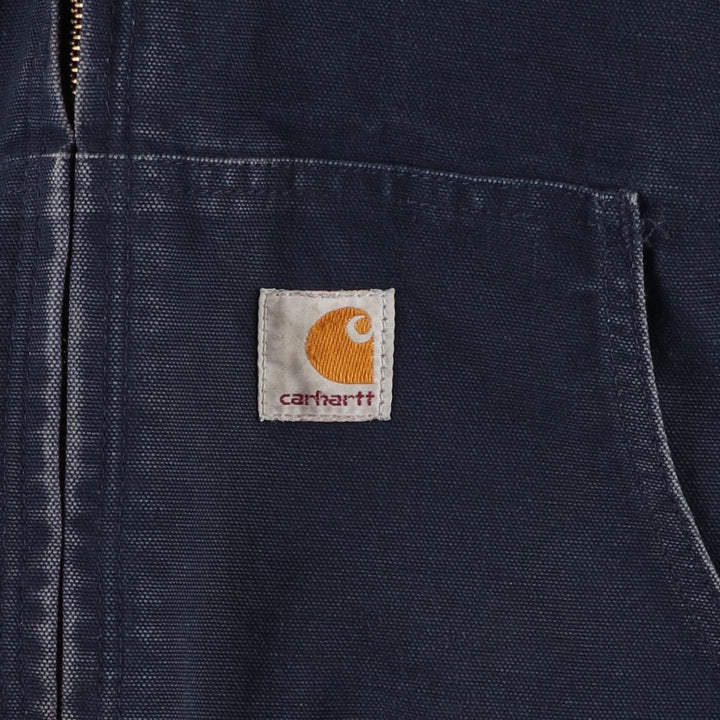 Carhartt Active Jacket Duck Full Zip Hoodie Men's XL cotton navy blue type Vintage Second Hand