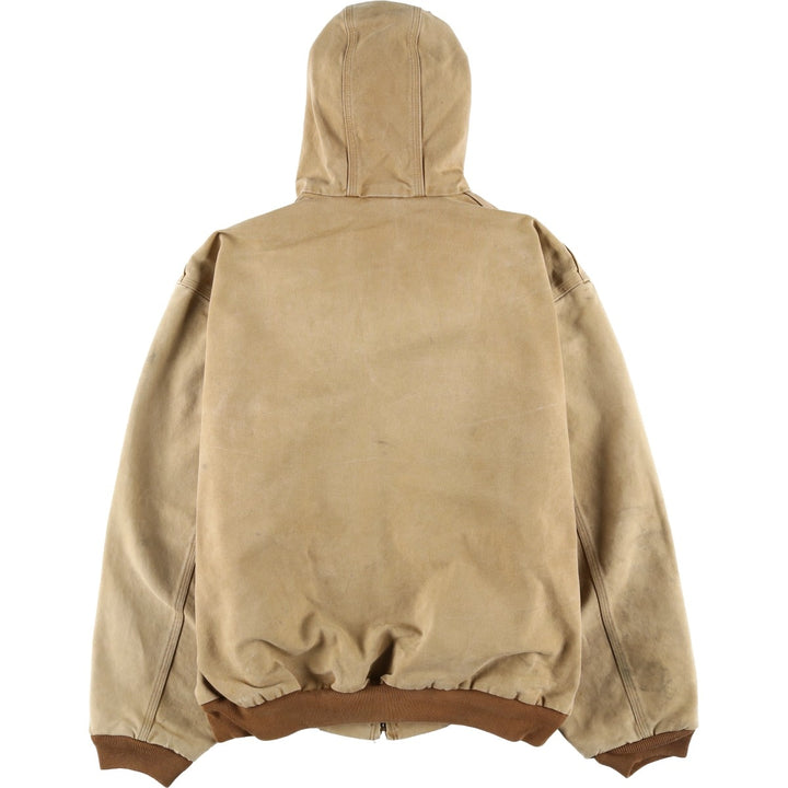 Carhartt Active Jacket Duck Full Zip Hoodie Men's XXL unclear Beige type Vintage Second Hand