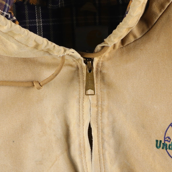 Carhartt Active Jacket Duck Full Zip Hoodie Men's XXL unclear Beige type Vintage Second Hand