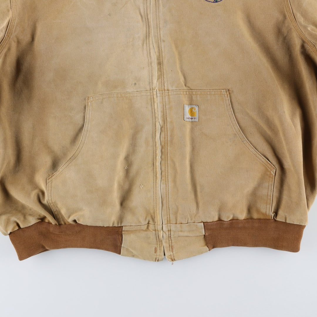 Carhartt Active Jacket Duck Full Zip Hoodie Men's XXL unclear Beige type Vintage Second Hand