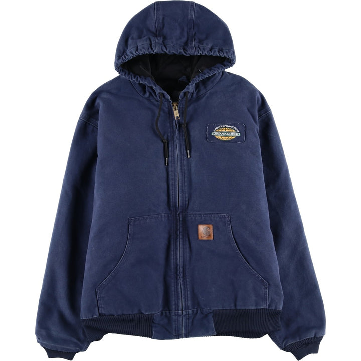 Carhartt Active Jacket, Padded Duck Full-Zip Hoodie, Men's XL cotton navy blue type Vintage Second Hand